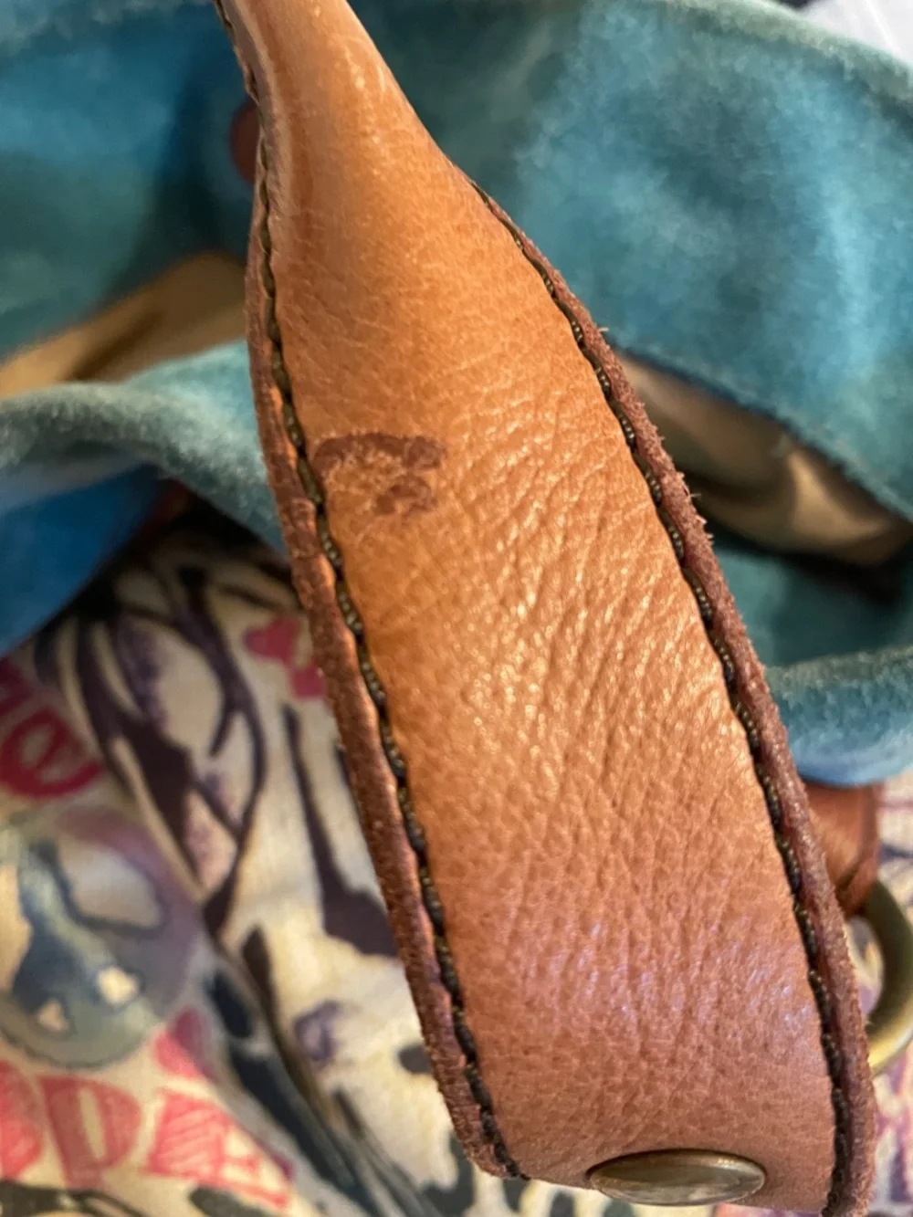 Vintage Lucky Brand Multicolor Butterfly-Print Canvas Tote with Leather Straps - Picture 15 of 15